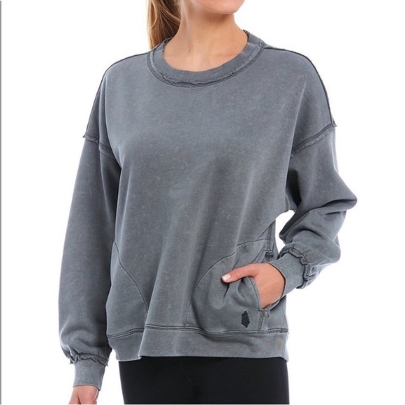 Free People Movement Solid Metro Crew Sweater w/ Pockets - Picture 7 of 7